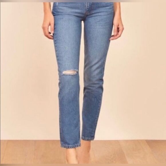 Reformation Julia High Cigarette Distressed Jean. NWT 30 - Picture 10 of 11
